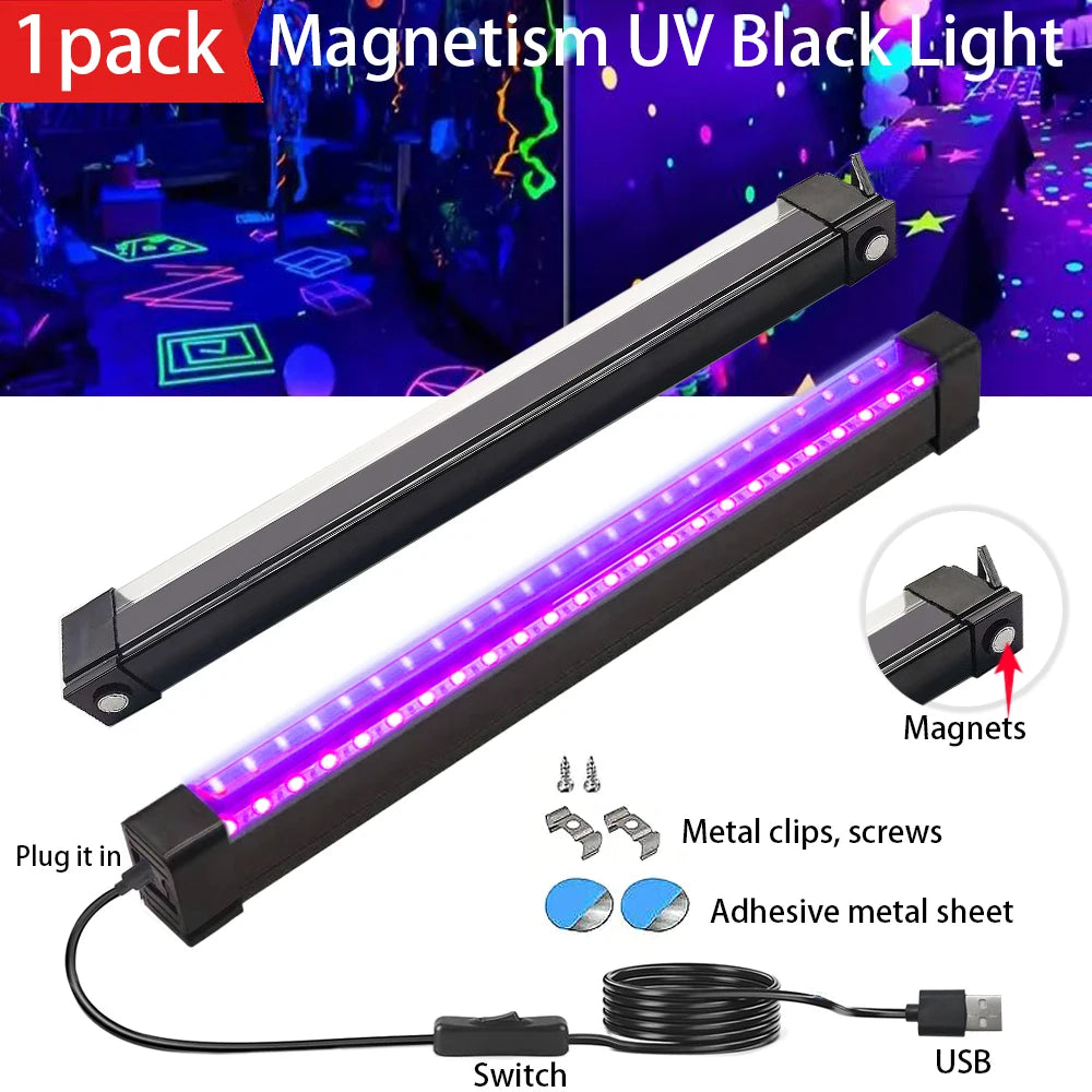 UV Black Light for Room and Cabinet Decoration 1 or 2 Pieces Ideal for Halloween Parties Body Painting and Glow Events