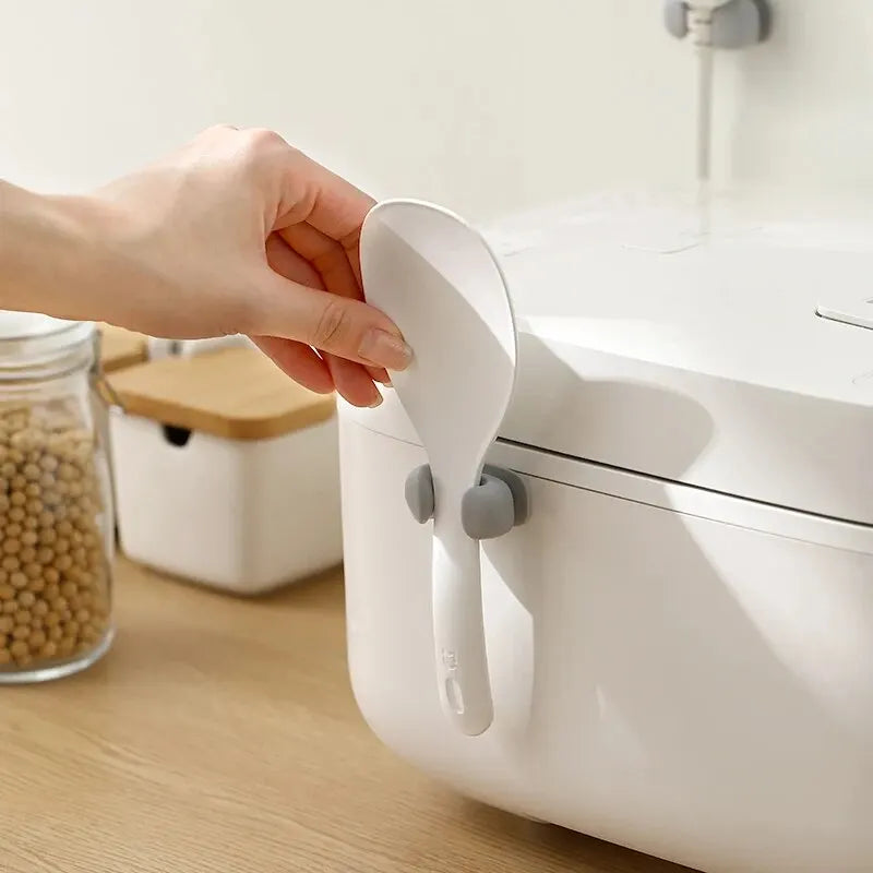 Rice Spoon Holder Silicone Storage Rack for Wall-Mounted Shelf