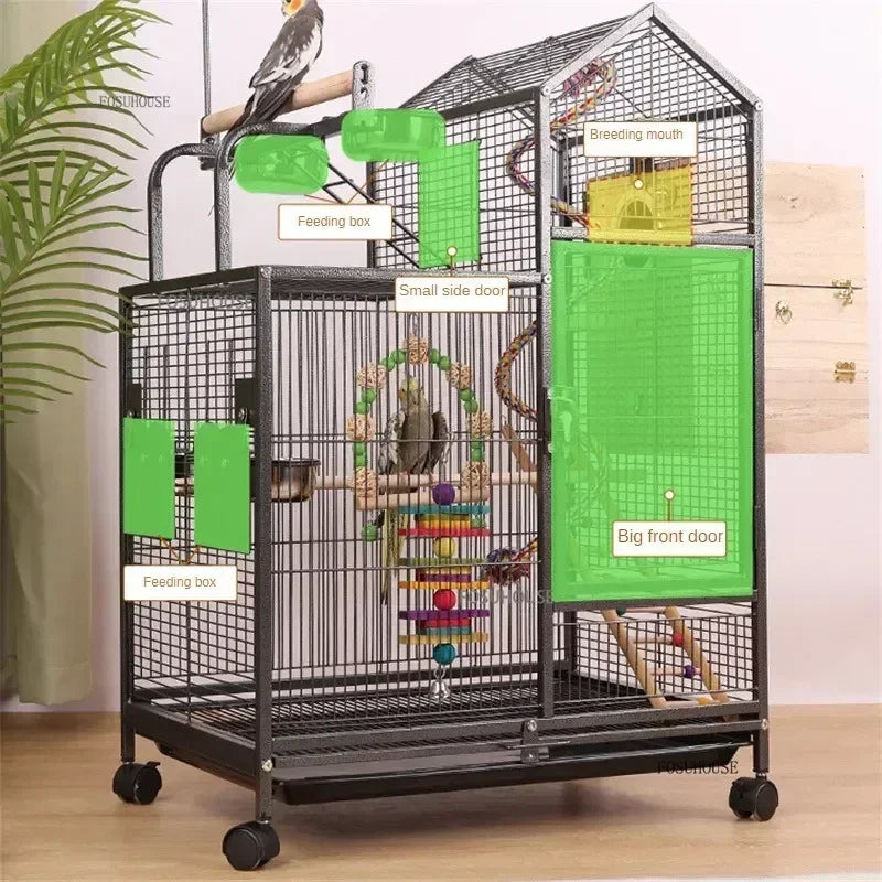 Indoor Starling Canary Pet Fences Outdoor Aesthetic Bird Carrier  Decorative Bird Cages Large Parrot CageSpecial Breeding Cage W