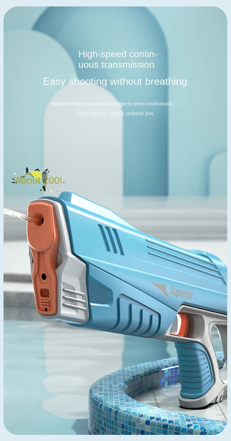 43cm Electric Automatic Water Storage Gun for Kids Portable Summer Beach Toy