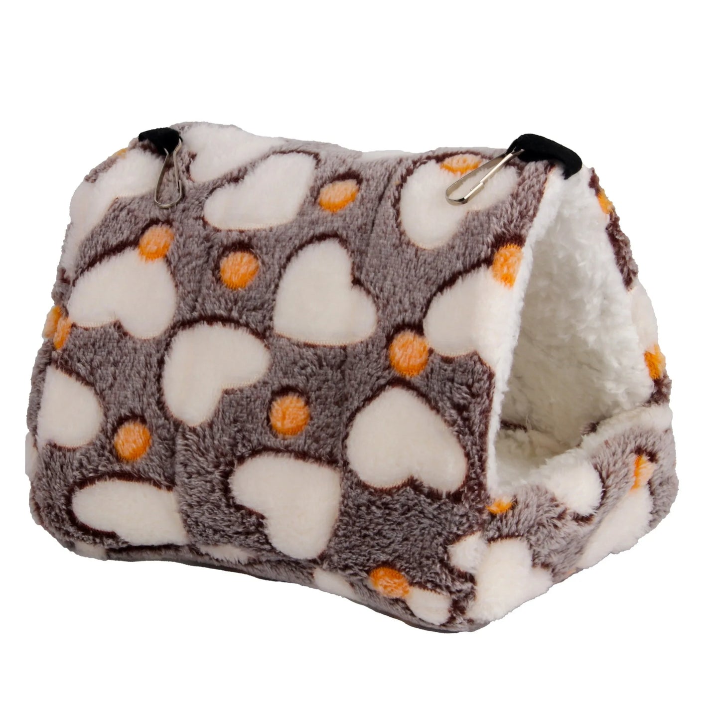 Small pet Coral velvet dot print small foam pet House hanging hamster bed with zipper small animal squirrel small parrot cotton