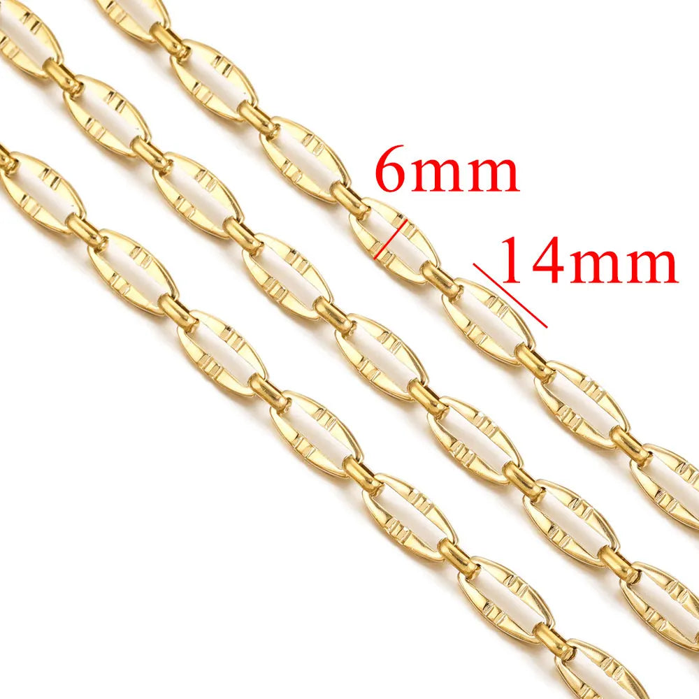 1 Meter Stainless Steel Chunky Hip Hop Gold Color Chains DIY Jewelry