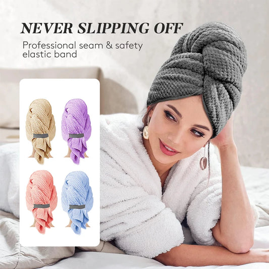 Microfiber Hair Towel Extra Large Wrap Quick Dry Turban