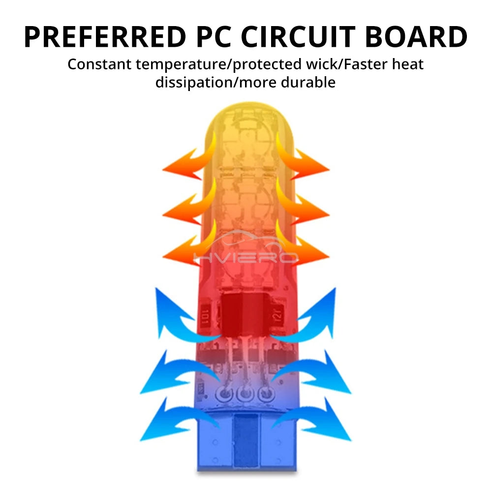 New T10 5050 6SMD DC 12V Waterproof RGB W5W Car Bulb