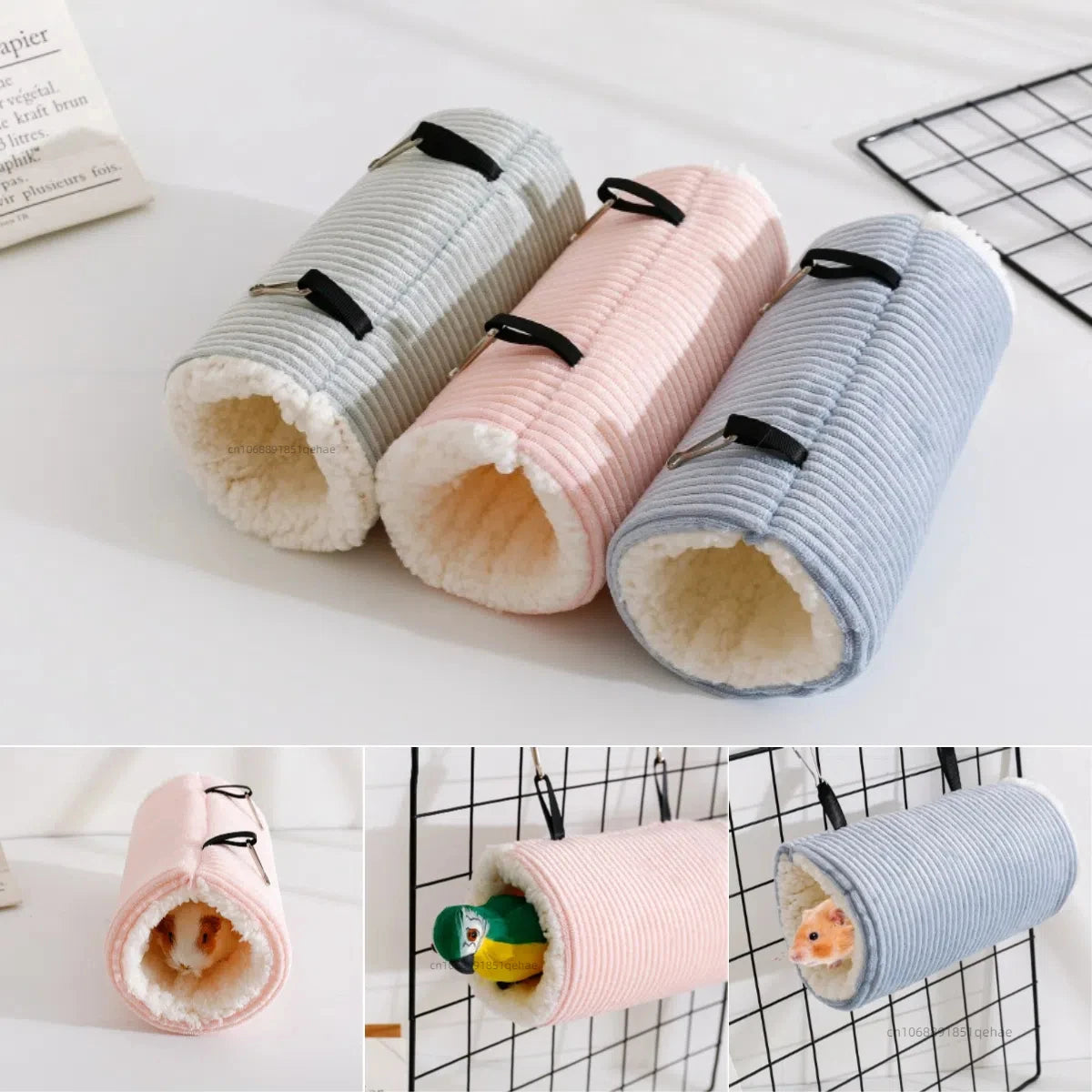 Hamster Tunnel Hammock for Small Animals Warm Squirrel Hedgehog Rabbit Chinchilla Bed Cage Plush House Nest Hamster Accessories
