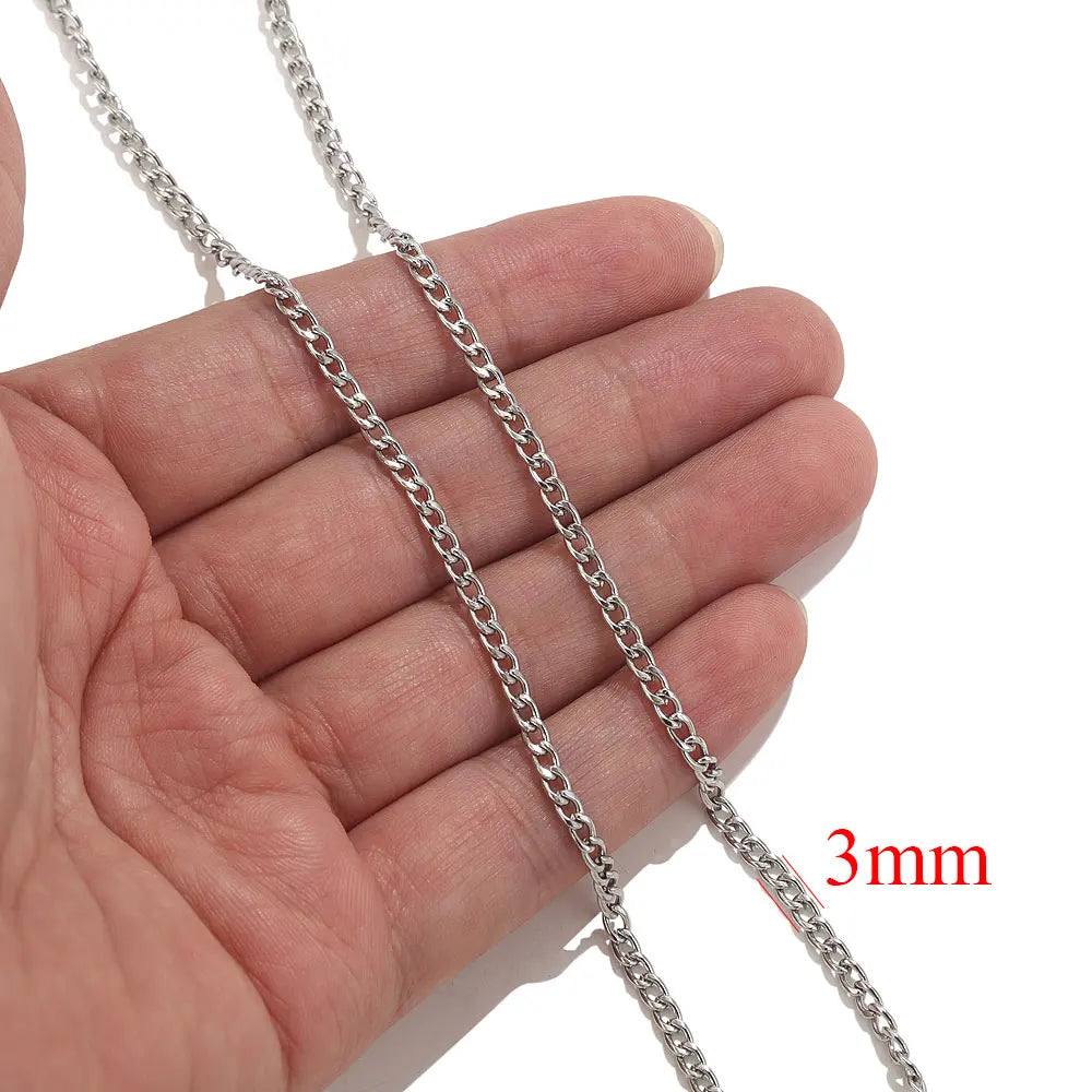 2 Meters Lips Beads Chain for Jewelry Making Gold Findings