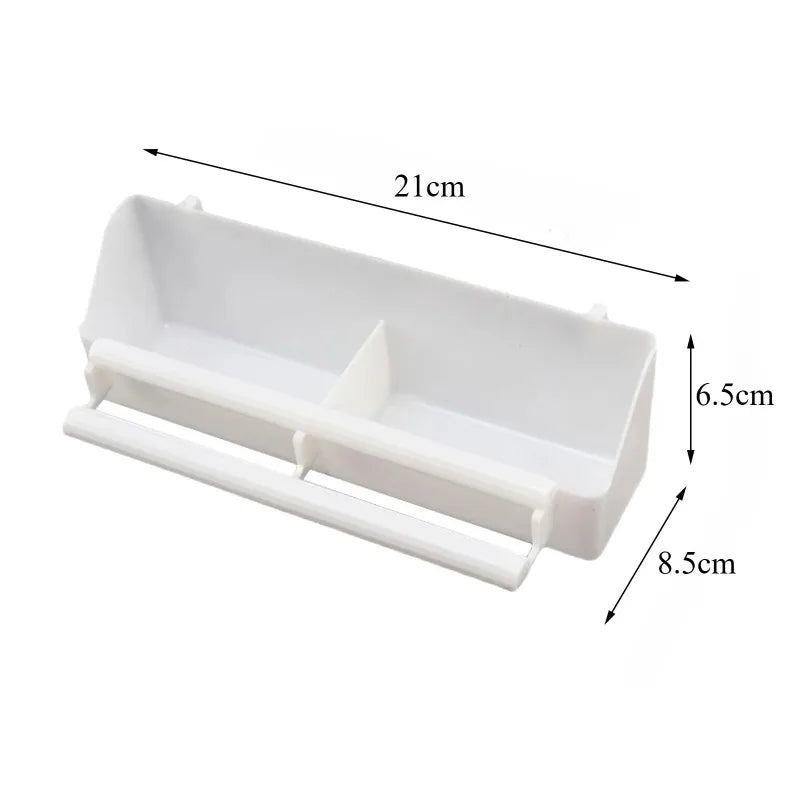 Double Grid Bird Perch Feeder Plastic Dual Bowl Parakeet Detachable Feeder Cage Mount Anti Squirrel Easy Install Food Water Feed