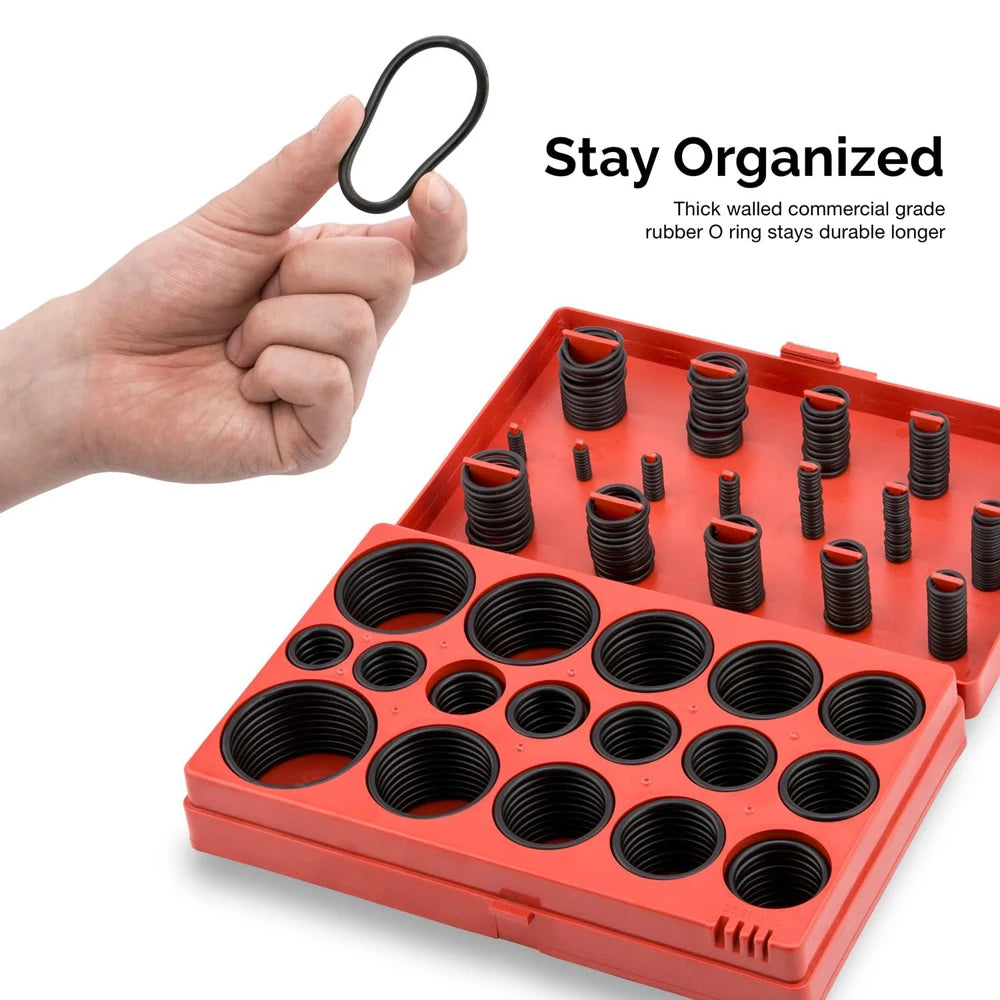 419PCS Universal O-Ring Assortment Set with 32 Sizes Nitrile Rubber Seals for Plumbing Automotive and Faucet Repairs