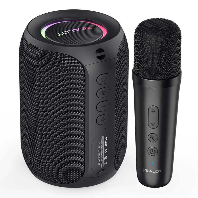 Zealot S62M Portable Bluetooth Karaoke Machine with Wireless Microphones Ideal for Home and Family Gatherings
