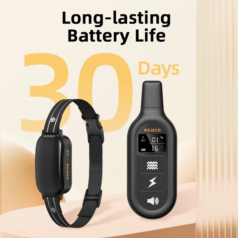 ROJECO Electric Dog Training Collar 3300ft Remote Control IPX7 Waterproof Vibrator Electric Pet Puppy Dog Bark Stop Shock Collar