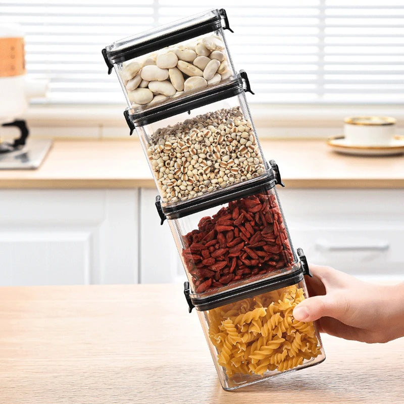 Kitchen Grain Storage Jars Set – Moisture-Proof Organizer for Seasonings