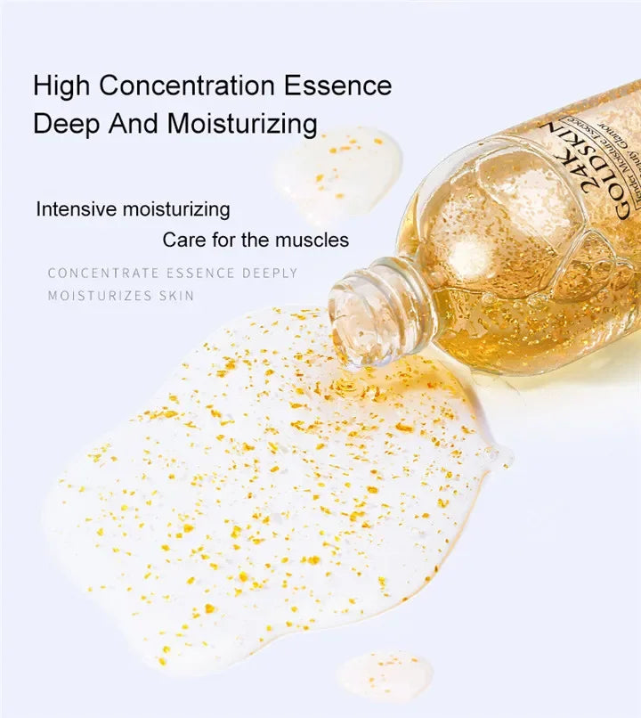 24K Gold Face Serum Hyaluronic Acid Day Cream Repair Face Pores Essence Moisturizer Brightening Serum Cream Skin Care