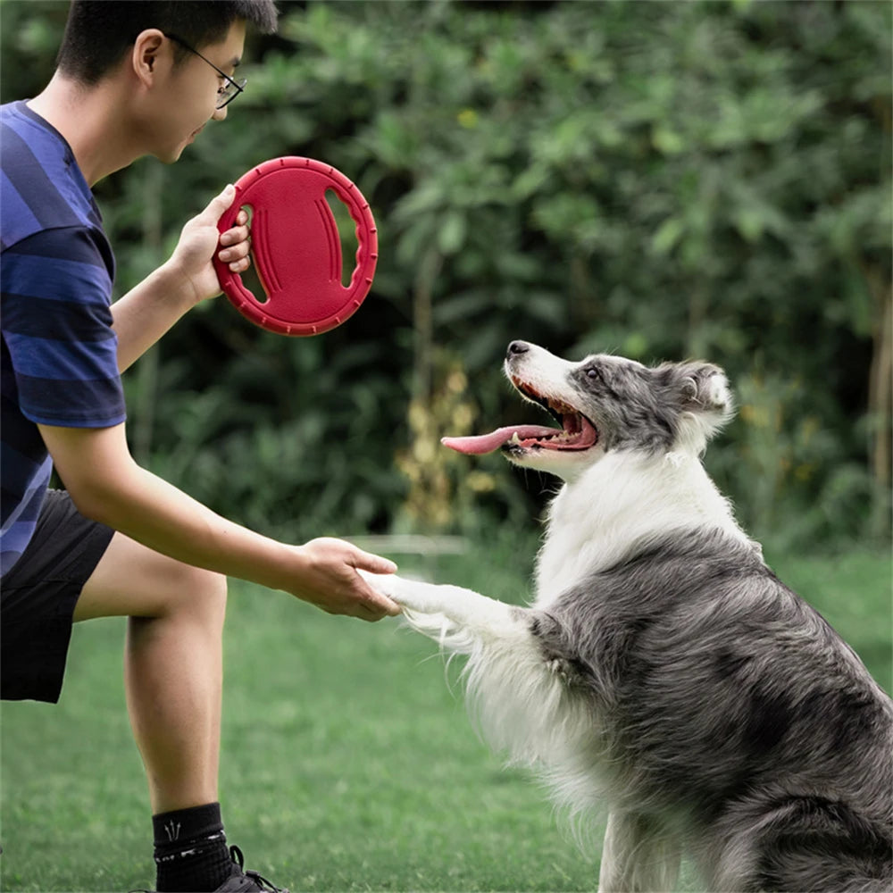 Pet Flying Disc Frisbe Toy Dog Training Pull Ring Bite Resistant Floating Toy Dog Outdoor Sports Interactive Game Frisbee