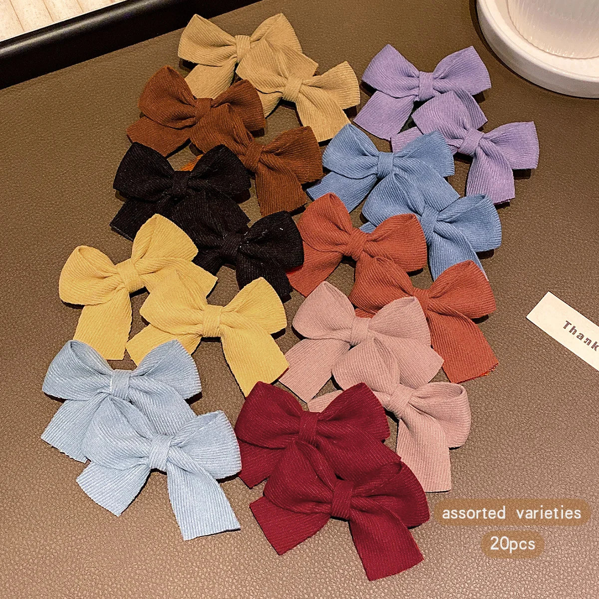 20 colorful Korean bow hair clips with sweet and stylish hair accessories suitable for daily use