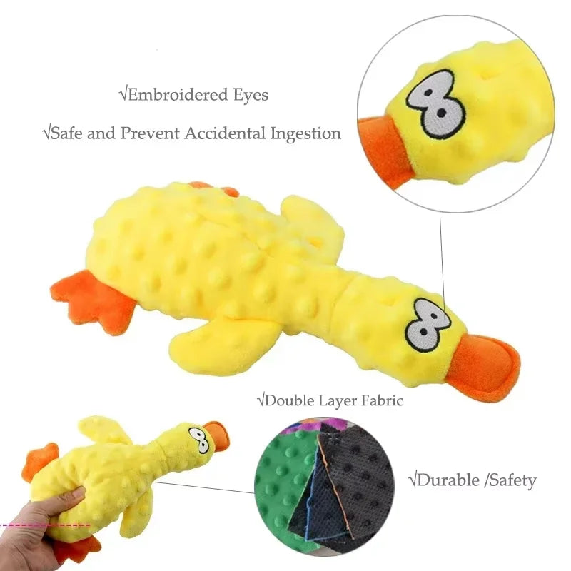 Duck Soft Plush Stuffed Raw Dog Toys for small Puppy dogs Interactive Squeaky Dog Bite Toy Sound Paper Chew Tooth Pet Supplier