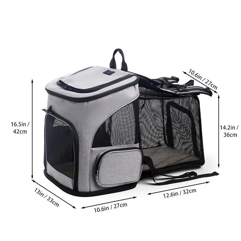 Breathable Pet Cat Carrier Backpack Foldable Pet Carrier Transport Travel Bag Expandable Large Capacity Creative for Cats Dogs