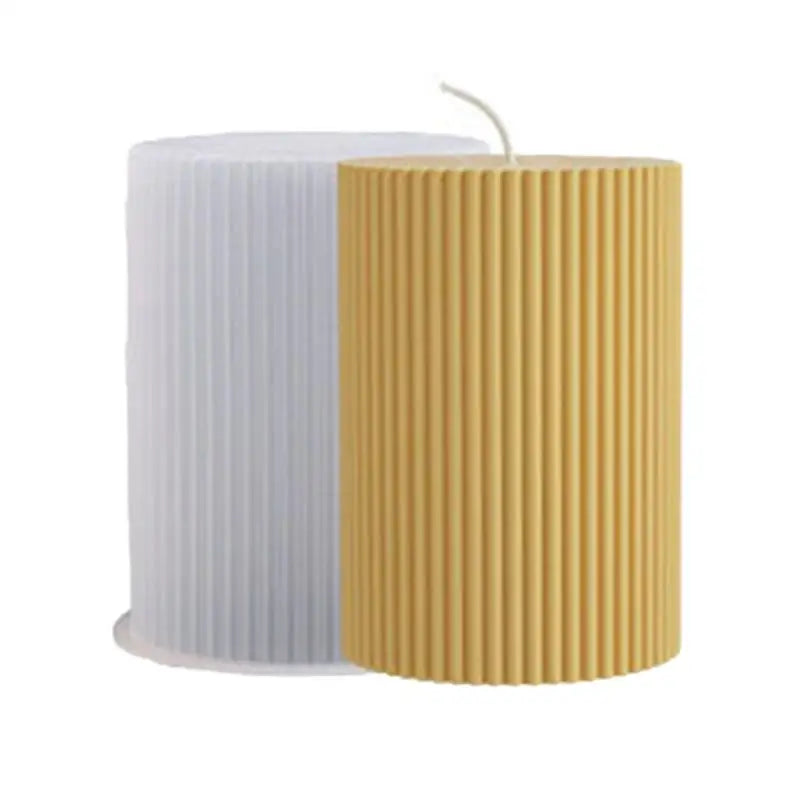 Striped Cylindrical Candle Silicone Mold for DIY Home Decor