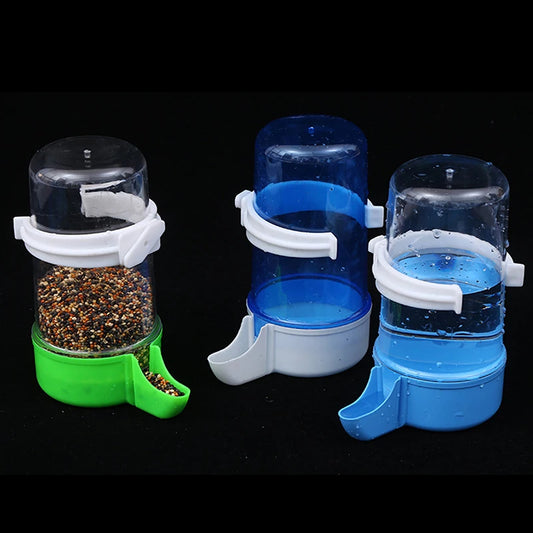 1X High Quality 1Pc Bird Feeder Plastic Food Water Feeding Automatic Drinker Parrot Pet Dispenser Drinking Cup Bowls Parrot Cage