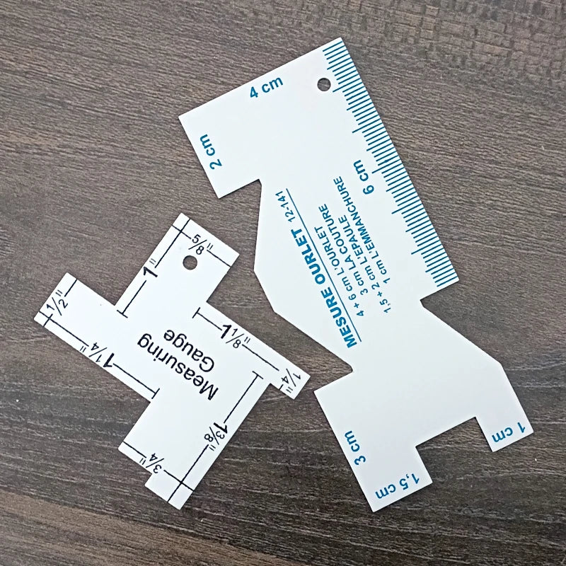 Precision Seam Measuring Gauge Quilting Ruler Template for Sewing and DIY Patchwork Craft Accessories 1 or 2 Pieces