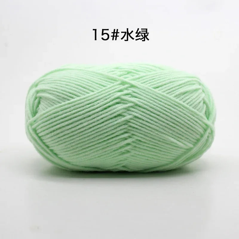 Likeecords 4-Strand Milk Cotton Yarn 60g Soft Baby Yarn for Knitting and Crochet