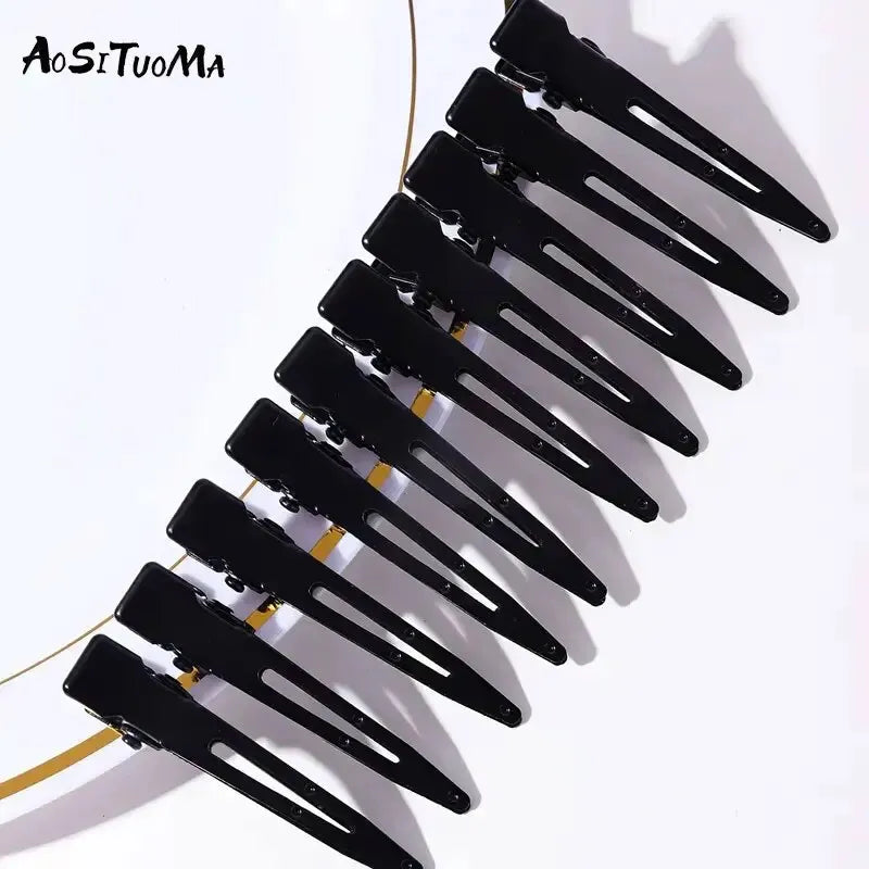 10PCS Black Duckbill Hair Clips Nonslip Alligator Hair Clips Barber Salon Styling Dying Hair Accessories