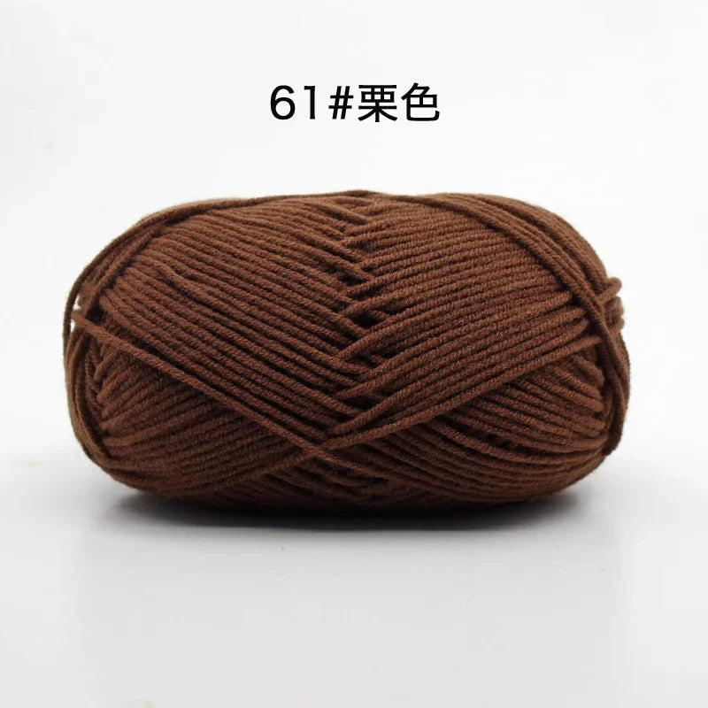 Likeecords 4-Strand Milk Cotton Yarn 60g Soft Baby Yarn for Knitting and Crochet