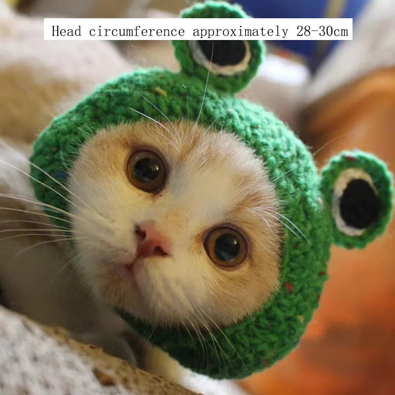 Cute Cat Hat Funny Halloween Cosplay Lion Scarf Wig For Small Dogs Cats Kitten Puppy Headgear Pug Creative Clothes Accessories