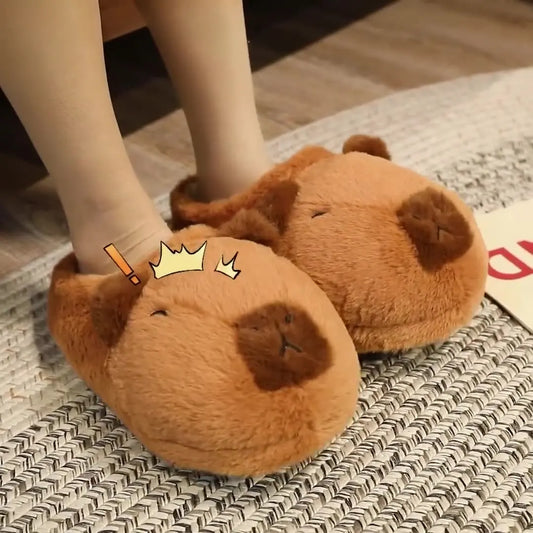Cute Capybara Plush Slippers Soft Warm Indoor Shoes