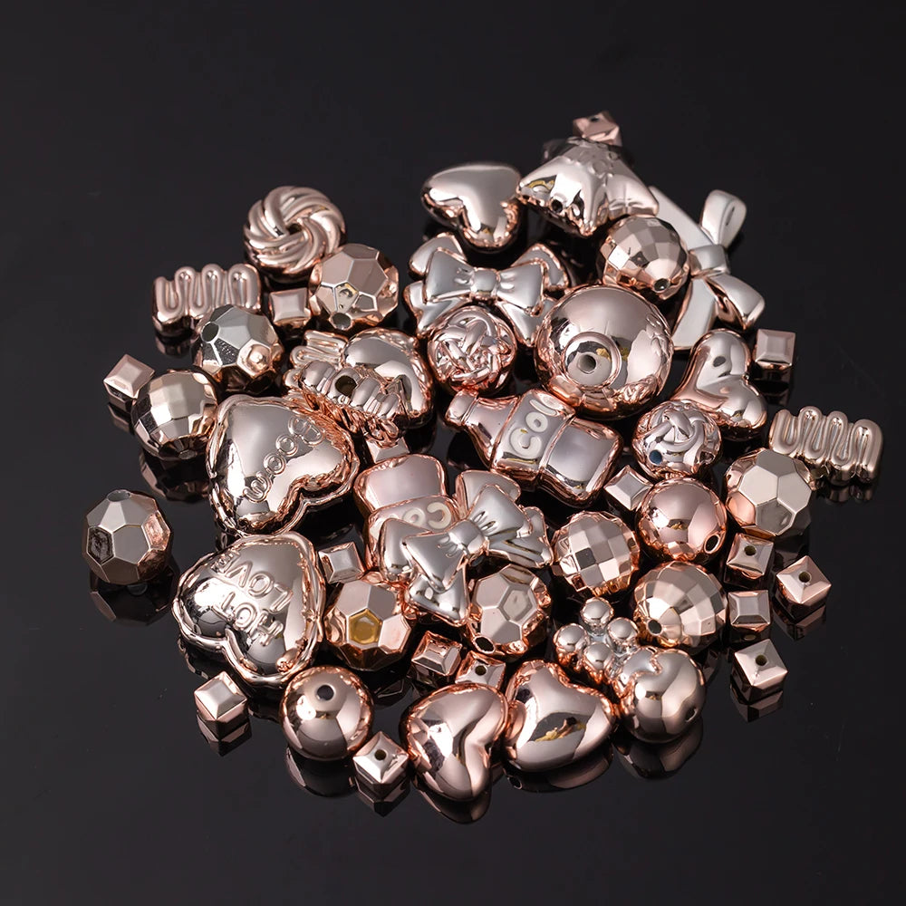 20g Y2K Mixed Bowknot Flower Heart Acrylic Cute Beads for DIY Jewelry Craft