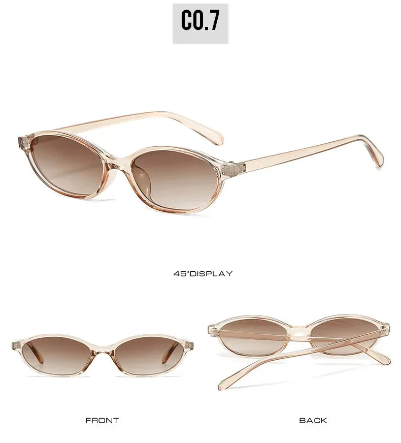 Sexy Small Oval Women's Sunglasses 2024 New Fashion Black Brown Sun Glasses Ladies Shades Trends Summer Unique Eyewear Men