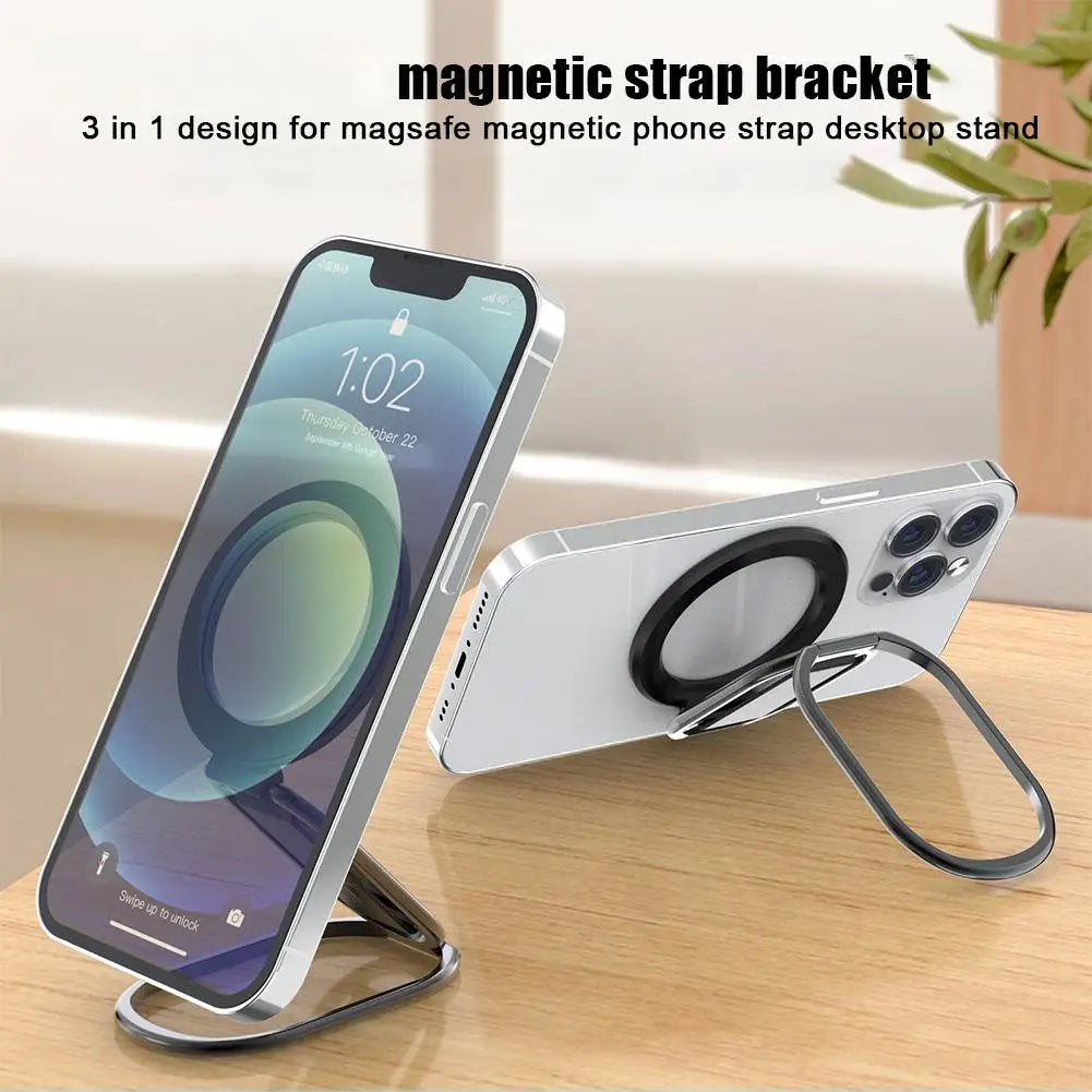 For MagSafe Phone Grip Magnetic Phone Holder 4 In 1 Rotatable Phone Holder Strap Compatible With IPhone 15 14 13 12