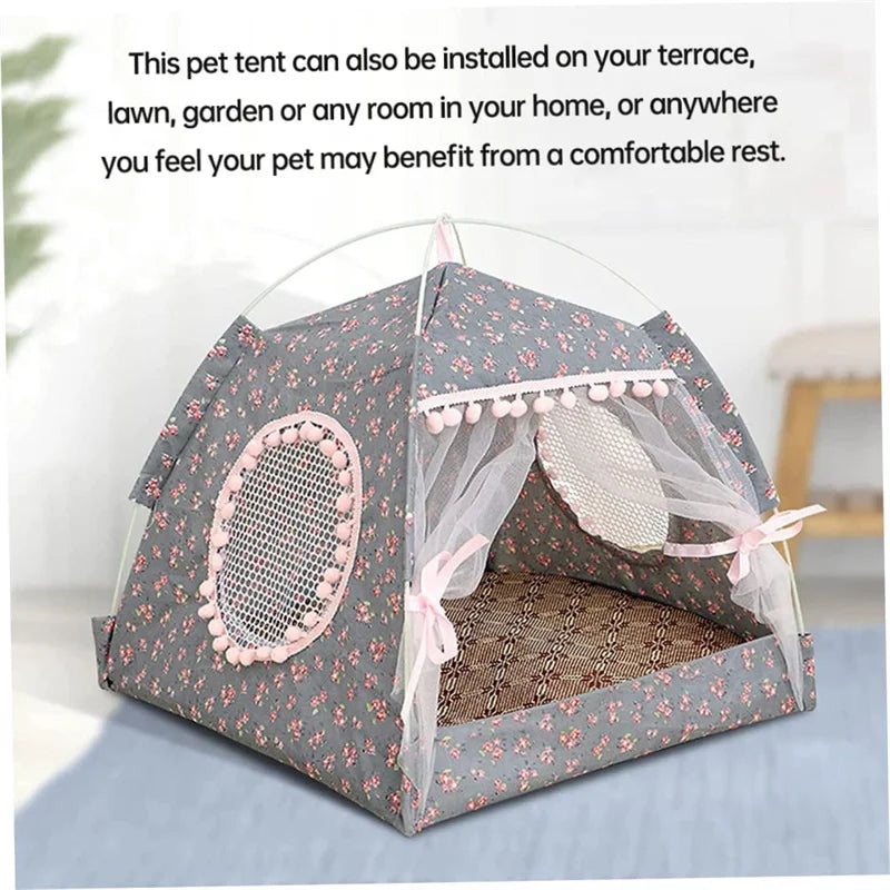 Pet Cat Tent Summer Cave Hut Cat Sleep House For Kitten Puppy Playpen Cage Basket Cat Nesk Kennel Small Dog House Bed