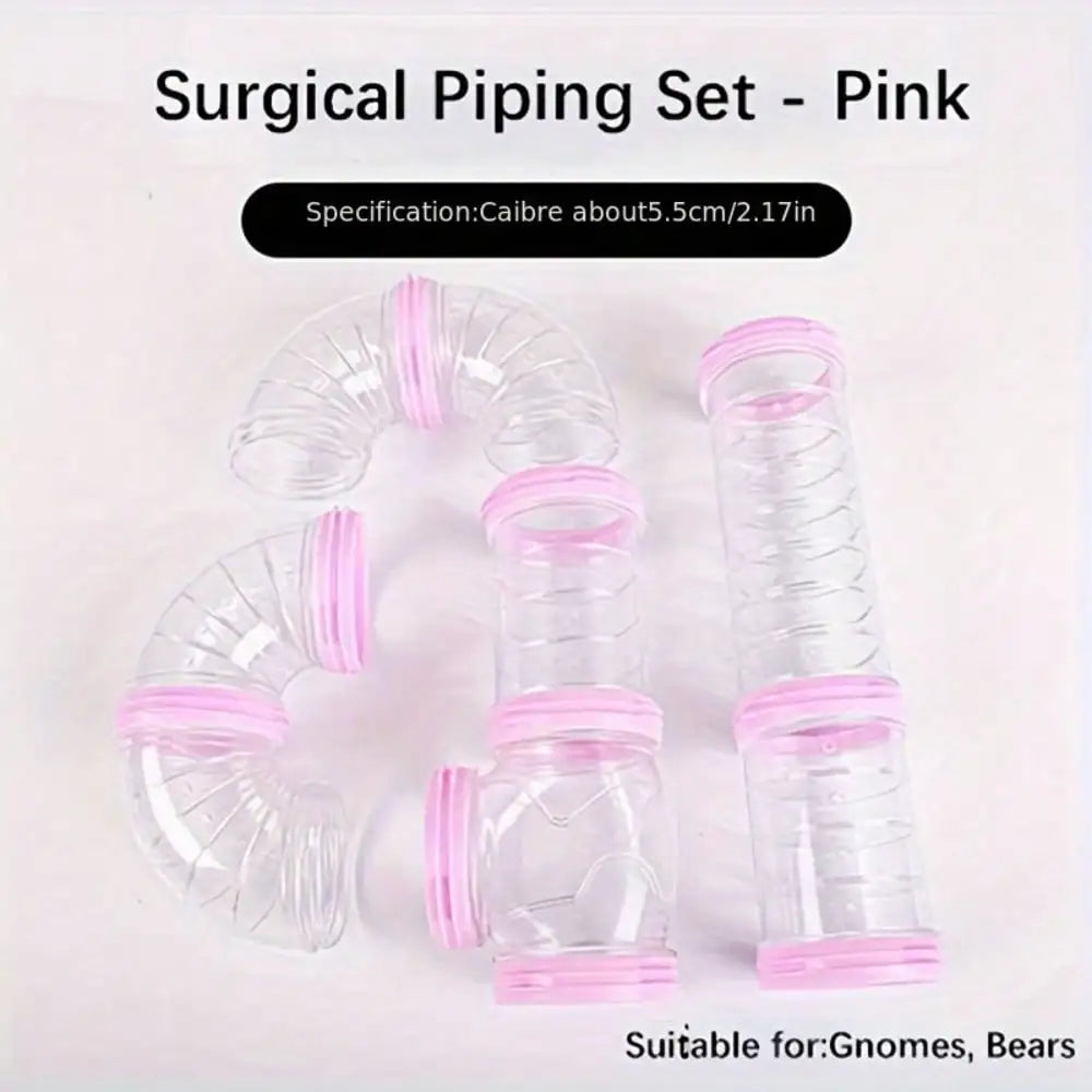 Transparent Small Pet Tunnel Set DIY Connectable Tubes for Hamsters Gnomes Bears Fun Activity Playground 5.5cm Calibre