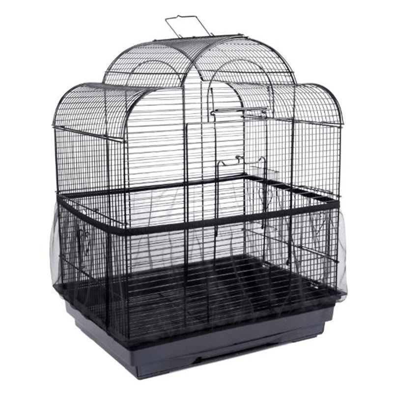 Easy Cleaning Bird Cage Covers Mesh Seed Catcher Guard Bird Cage Net Shell Skirt Dust-proof Airy Mesh Parrot Cage Cover 2 Sizes