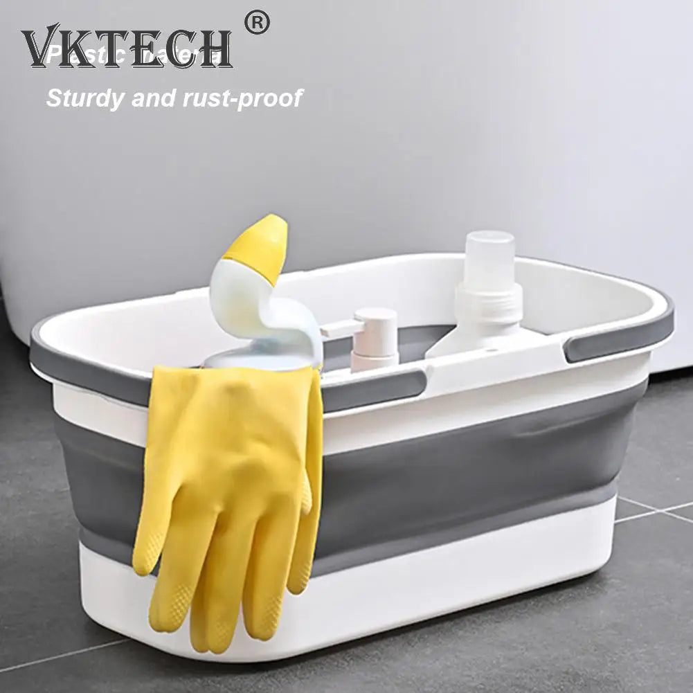 Foldable Mop Bucket Portable Wash Basin Large Capacity Dishpan for Kitchen and Bathroom Cleaning Space Saving Design
