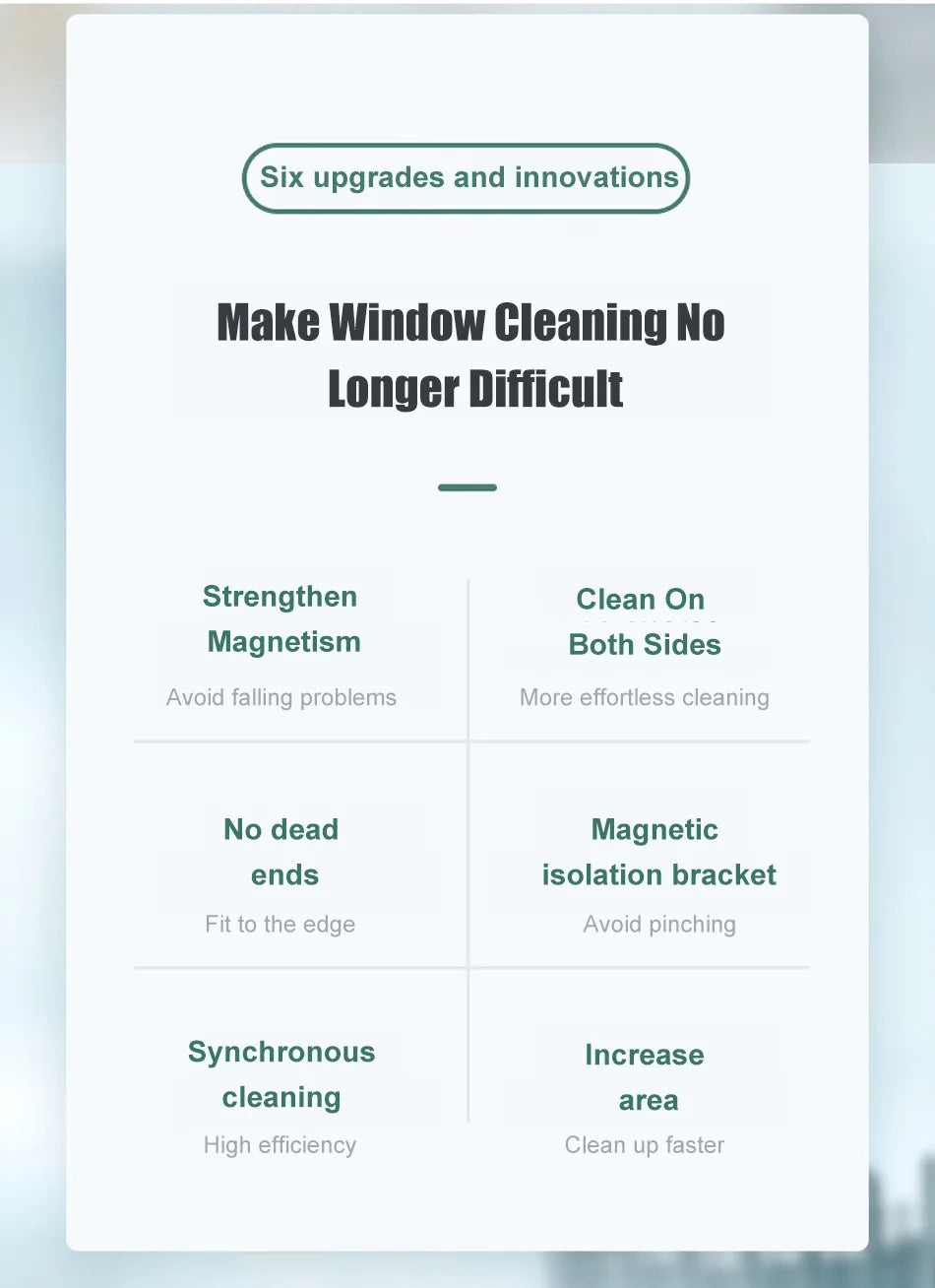 2024 Magnetic Window Cleaner Brush Double-Sided Automatic Water Discharge Wiper for Effortless Glass Cleaning