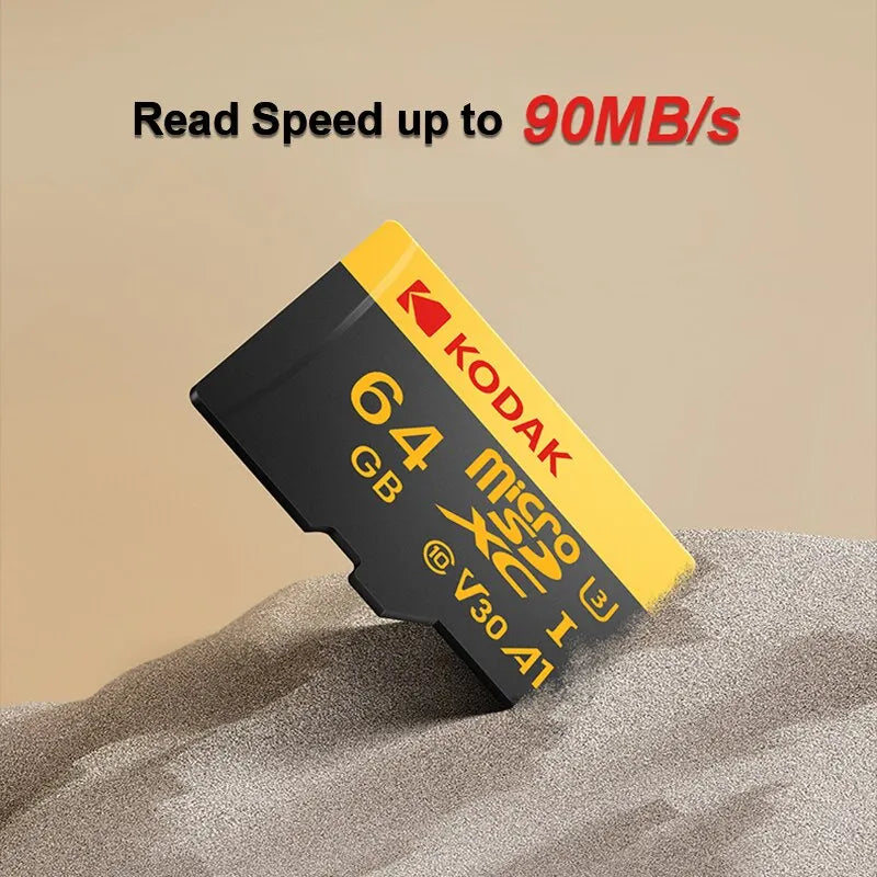 Grabadora de conducción con tarjeta de memoria KODAK de 32 GB y 64 GB, tarjeta de memoria Micro SD para teléfono móvil, PC, auriculares, altavoces, cámara HD, interruptor de juego