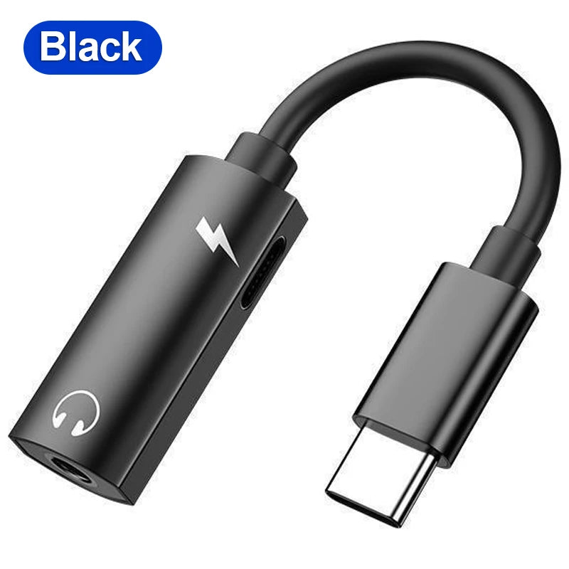 2 in 1 USB C to 3.5mm Jack Headphones Adapter USB C Charger Adapter For Samsung Galaxy S24 S23 S22 Ultra A54 A34 A53 Note 20 10