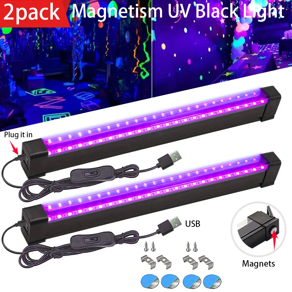 UV Black Light for Room and Cabinet Decoration 1 or 2 Pieces Ideal for Halloween Parties Body Painting and Glow Events