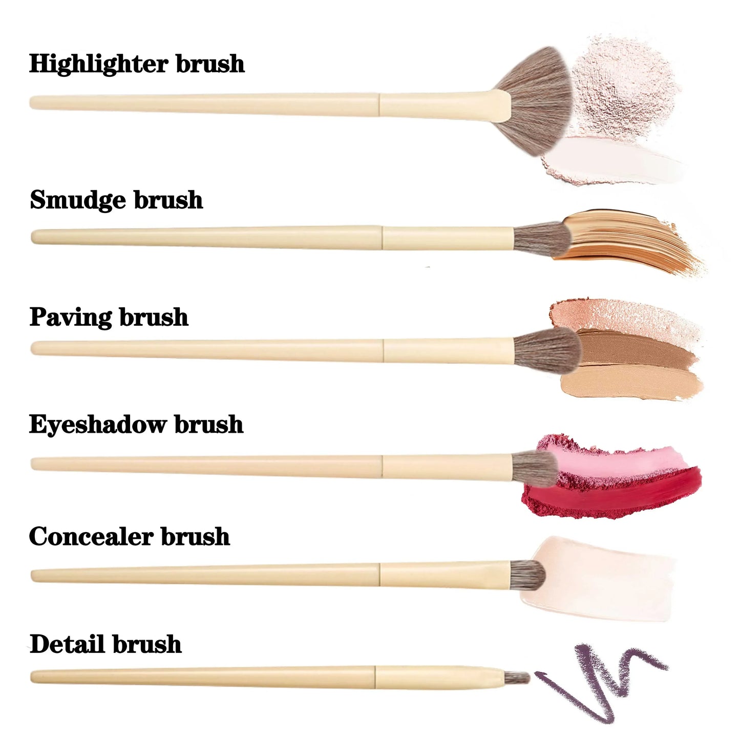 10 Creamy Makeup Brush Sets, A Complete Set of Ultra-Soft Contouring Brushes, Concealer for Beginners