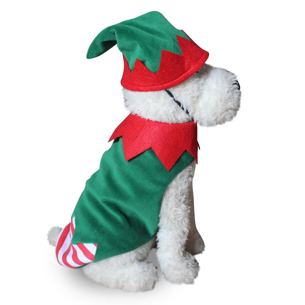 Striped Pet Sweater Outfit - Thick Warm Costume for Puppy Cat, Cozy Indoor & Winter Walking Gear