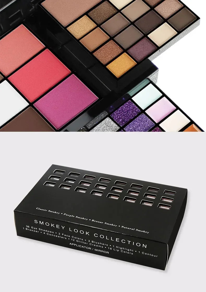 74 Color Professional Makeup Set with Eyeshadow Lip Gloss Matte Concealer and Flash Lipstick in Gift Box for Women