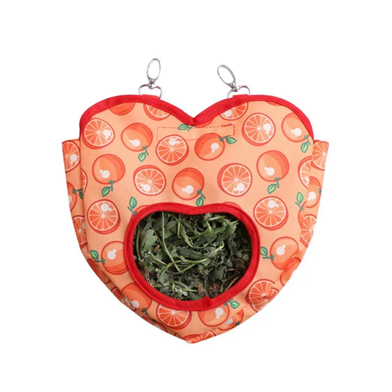 Bunny Hay Bag Guinea Pig Hay Bag Rabbit Feeder Bunny Feeders With 2 Metal Buckles Portable Hay Storage Bag For Small