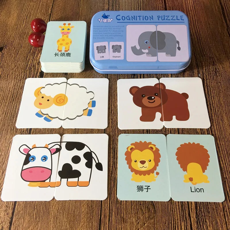 Baby Puzzle Montessori Educational Toys 3D Wooden Puzzles for Kids 2-4 Years