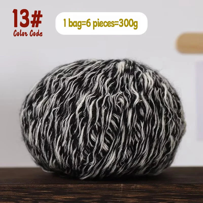 300g Eco-Friendly Bamboo Fiber Yarn for Hand Knitting and Crochet Fashion Projects, Thick and Thin Texture for Sweaters, Scarves, Hats, Shawls and More