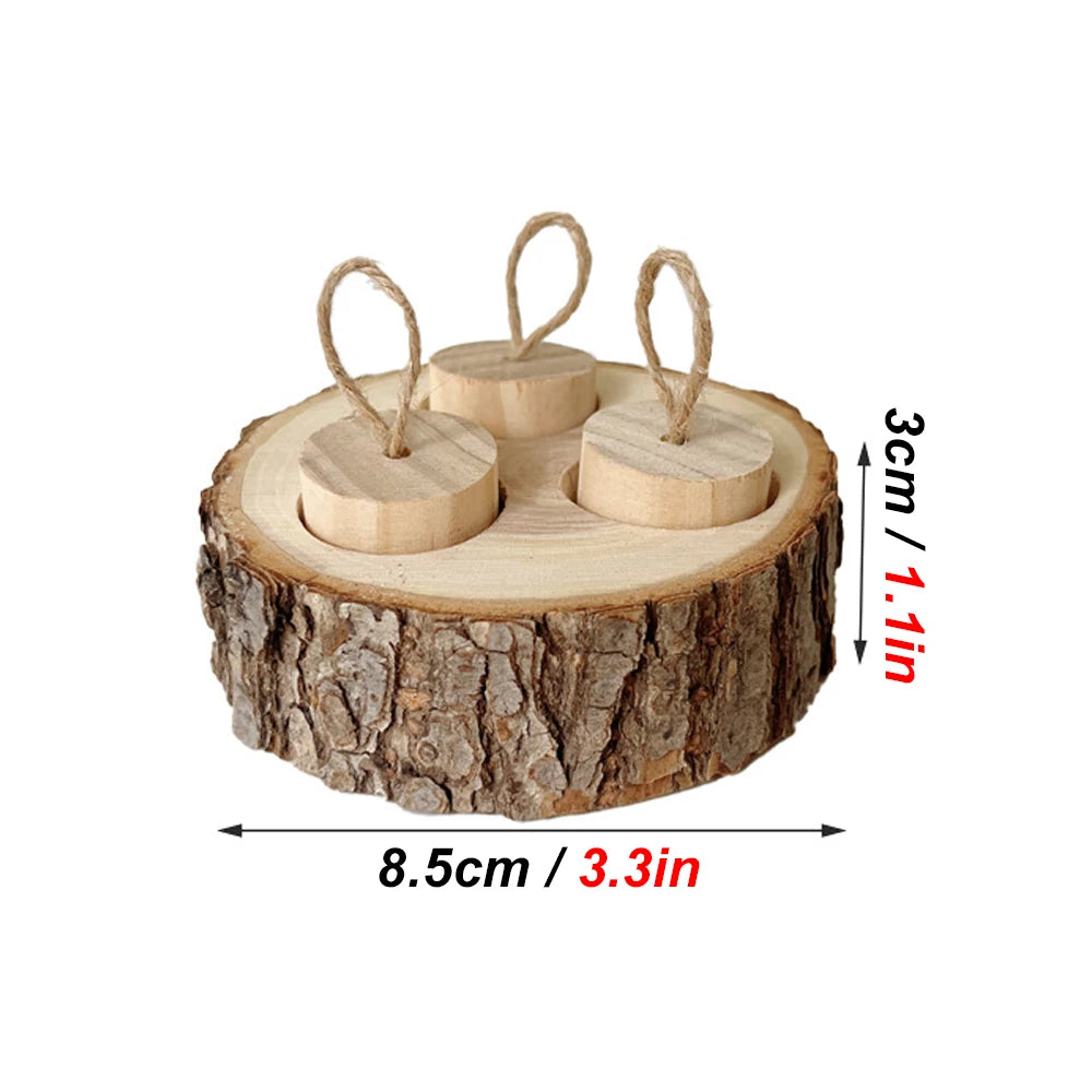 Wooden Round Shaped Parrot Chewing Toy Educational Supplies for Small Pet Birds Parrot Hamster Rabbit Chewing Toys Foraging Toys