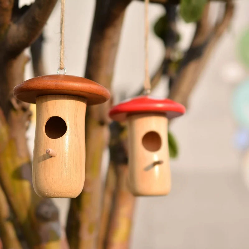 New Bird Nest Hanging Mini Decoration Hummingbird Nests Outdoor Garden Courtyard Wooden Hanging Ornament Craft