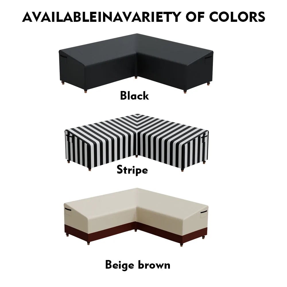 420D Waterproof Outdoor V-Shaped Heavy-Duty Sofa Cover for Sectional Lawn and Patio Furniture