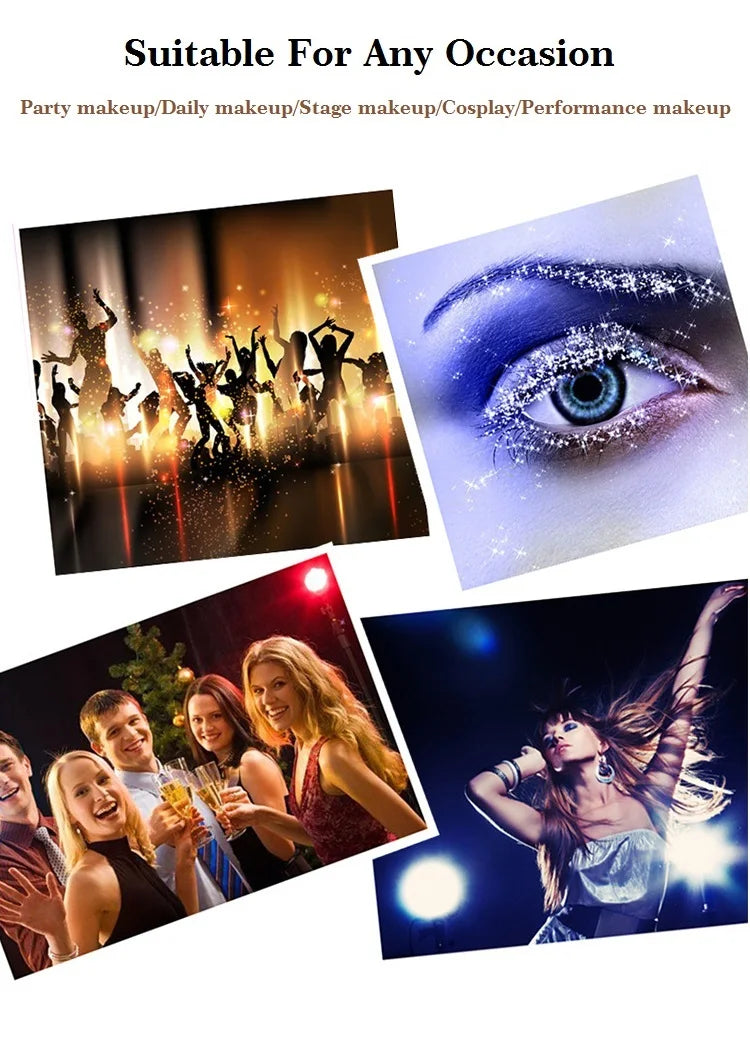 35 Color Diamond Sequin Eyeshadow Palette High Pigment Shimmer Glitter and Satin Long Lasting Waterproof Makeup