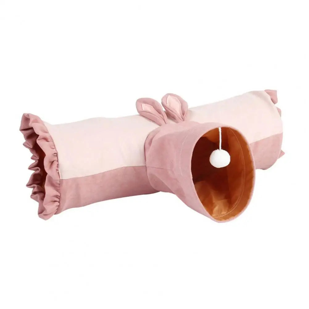 Three-way Cat Tunnel Suede Fabric Puppy Rabbit Play Hide Tunnel Tube Indoor For Game Exercising Hiding Training Pet Toys